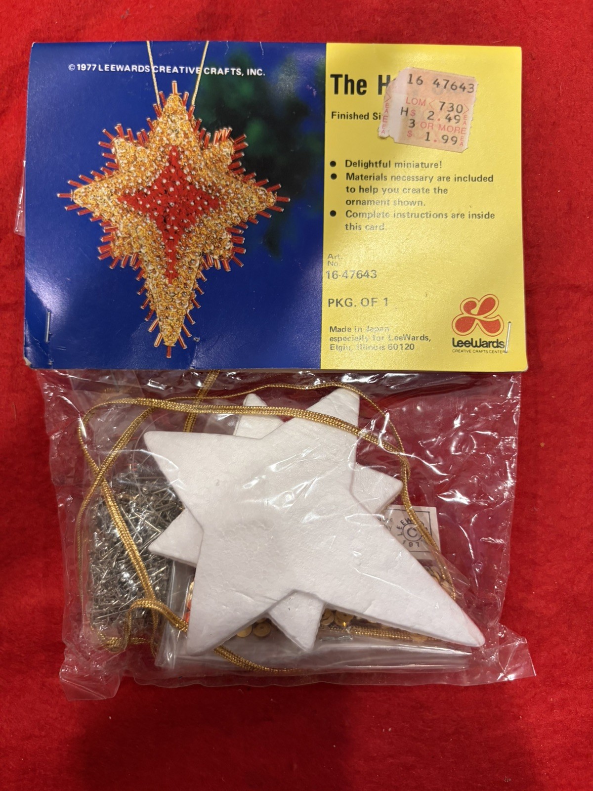 Leewards THE HOLY STAR Christmas Ornament Kit - VINTAGE UNOPENED PUSH PIN KIT