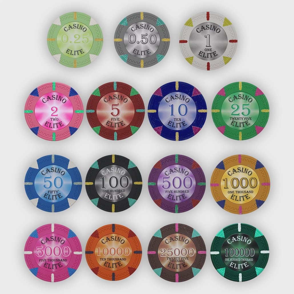 Bulk 500 Casino Elite Clay Poker Chips - 14 Gram - Pick Your Denominations