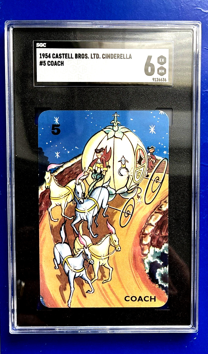 1954 Castell Bros Ltd Cinderella Disney Card #5 Ball Dress SGC 6 “Very Rare”