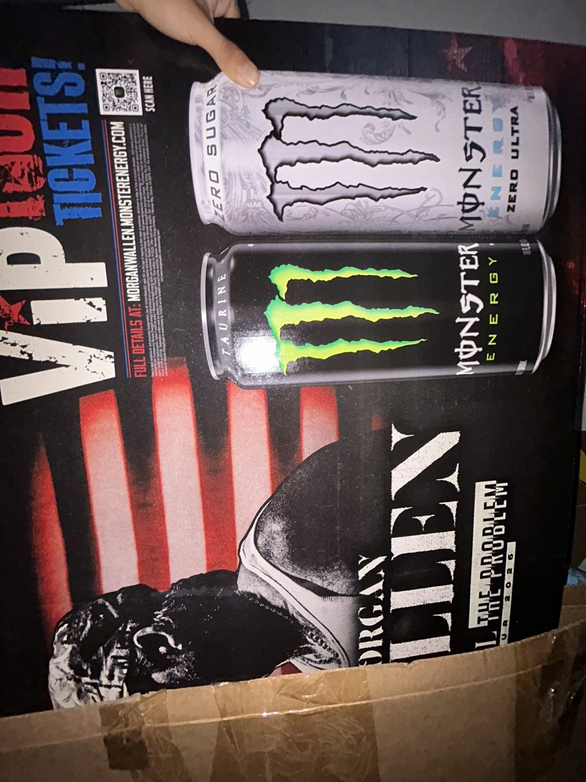 Monster Energy Morgan Wallen Large cardboard display header sign Topper 32