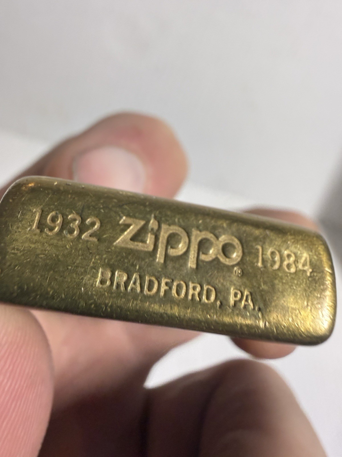 Vintage Zippo Brass Lighter 1932-1984 Bradford PA Windproof Sparks Patina