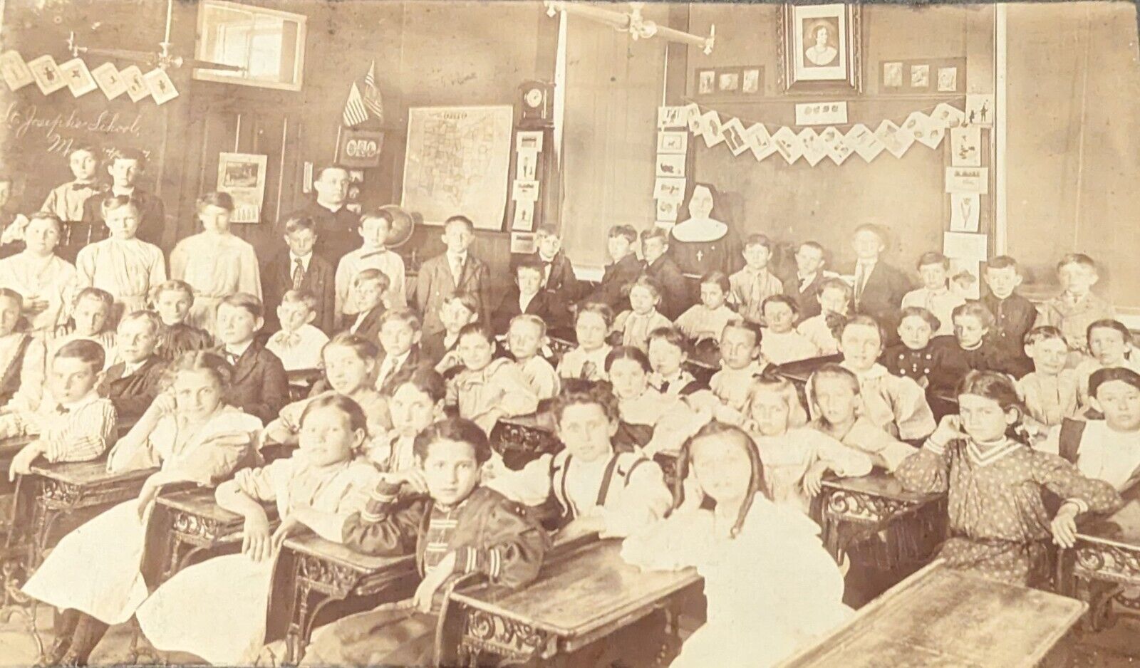 May, 1907 Cabinet Photo St Joseph Catholic School (Massillon, OH, Stark County?)