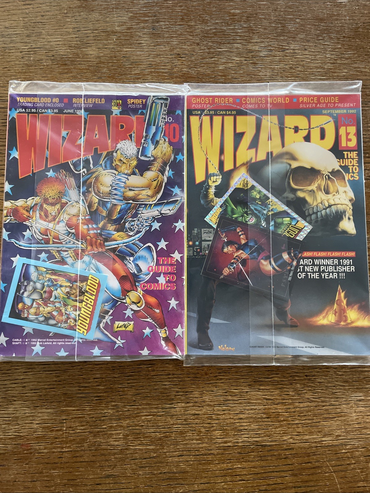 Lot Of 2 WIZARD Comics  #10 & 13 SEALED w/ Promo Cards GHOST RIDER 