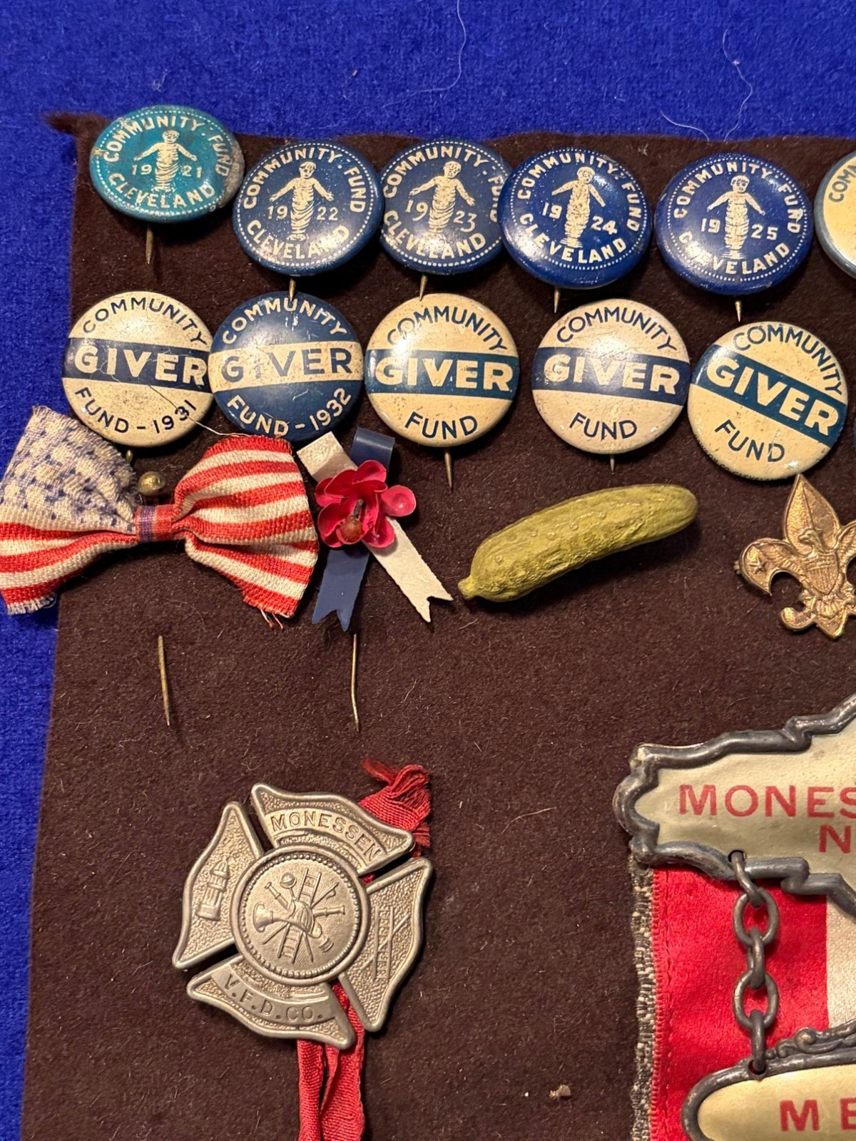 Vintage 1920s-30s Pin Lot 30pc Cleveland Community Fund Landon Knox FOE Fire Bad