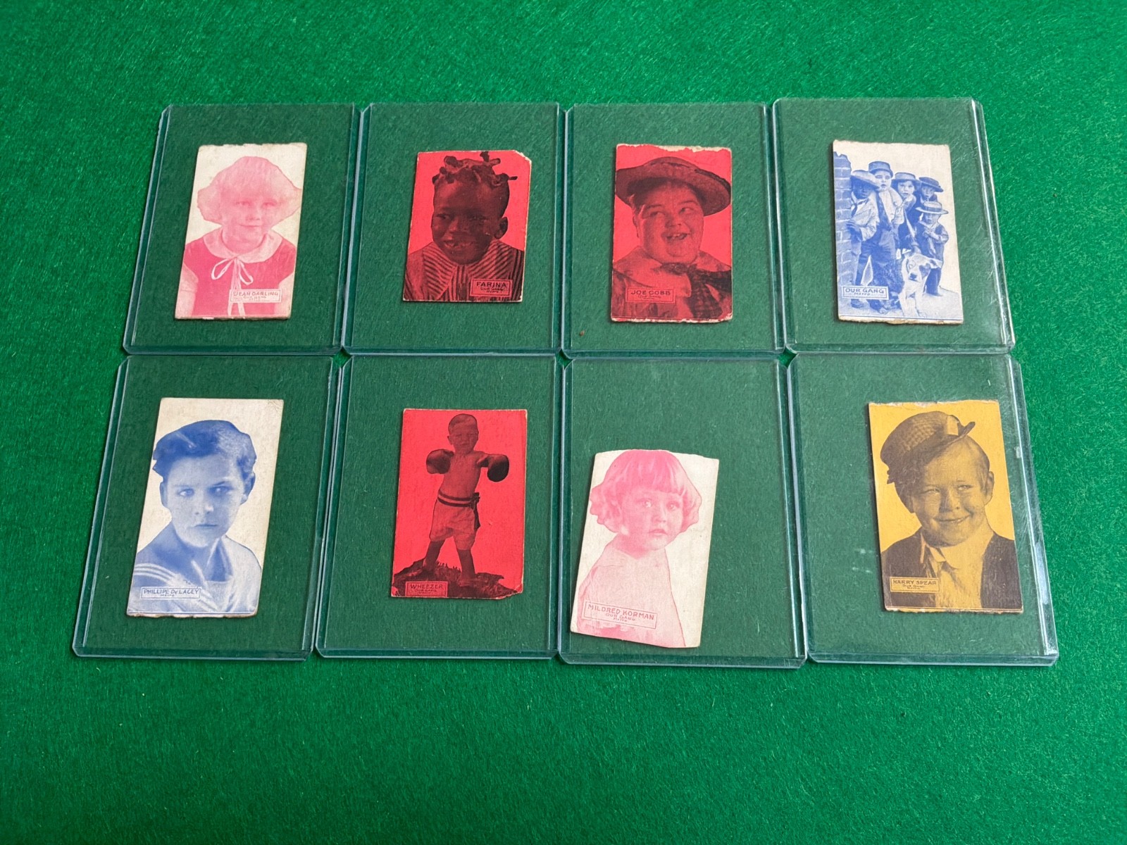1926–1928 W511 Our Gang (Little Rascals) Strip Card Lot of 8 – Farina, Joe Cobb,