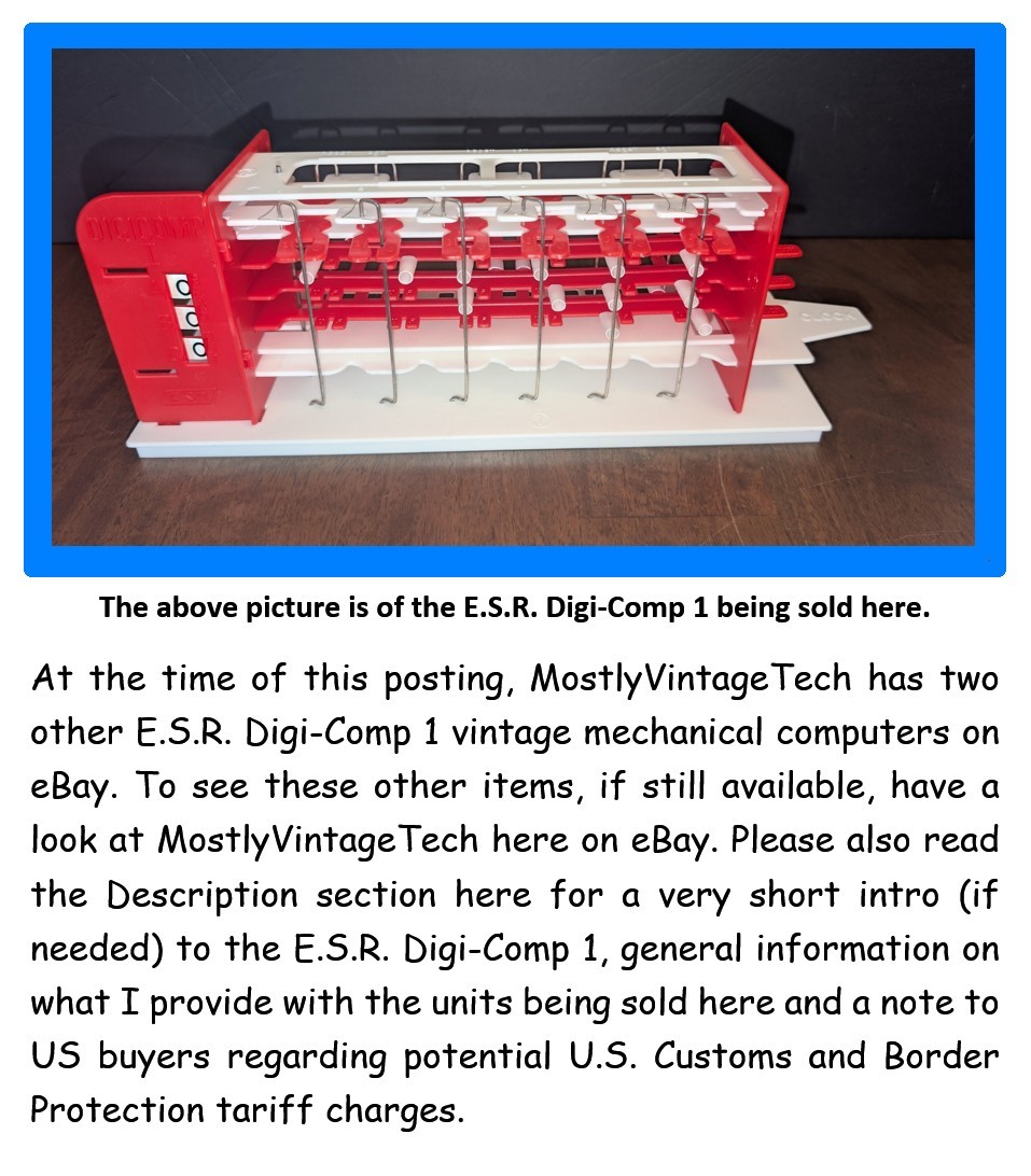 E.S.R. Digi-Comp 1 Vintage Mechanical Digital Computer