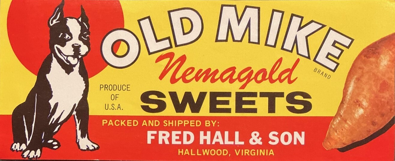 Vintage c-1950s Old Mike (Mans Best Friend) Crate Label for Sweet Potatoes \