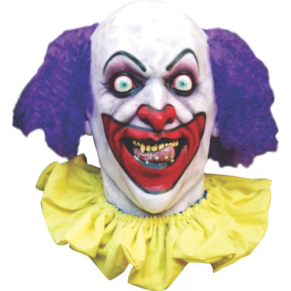Ghoulish Productions \'\'Lust Clown\'\' mask Overhead full face & neck latexmask NWT