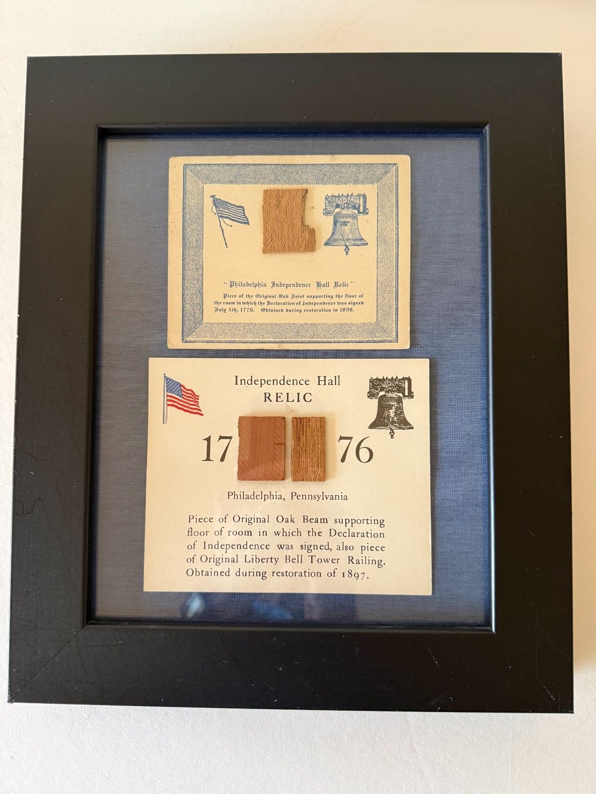 Historic Wood Relics from Independence Hall in Philadelphia