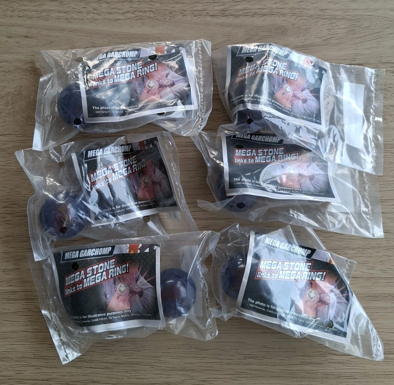 Lot 6pcs Pokemon Megastone Garchomp Sealed Vintage Takara Tomy Mega Ring