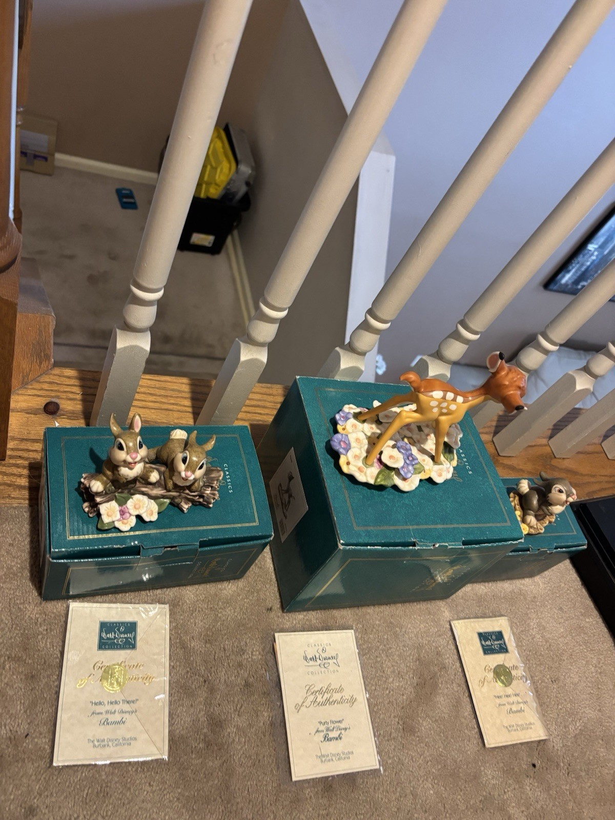 Lot of 3 Disney WDCC Figurines From Bambi with Box AND COA