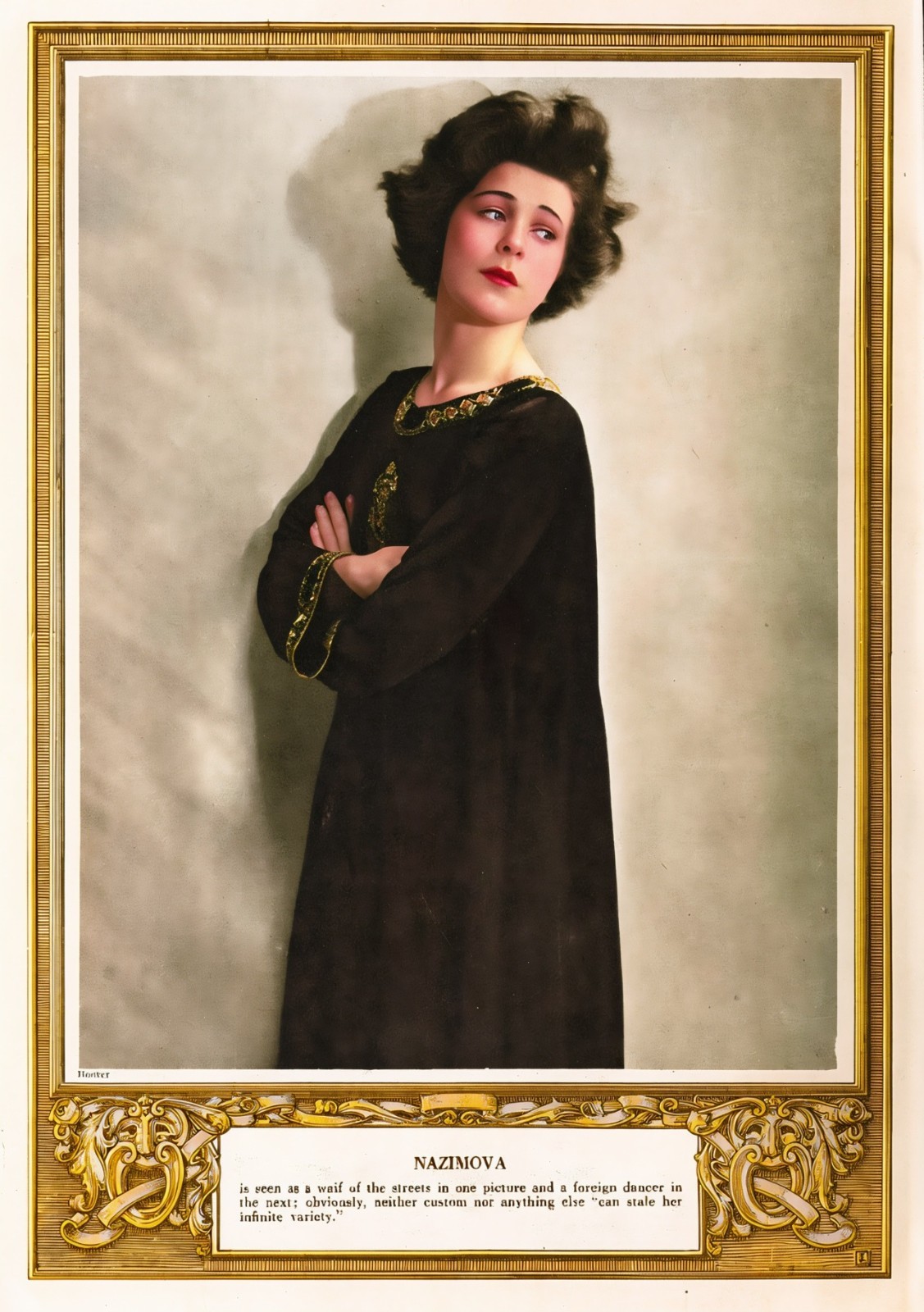 NAZIMOVA - Early Screen Actor in 1920 Colorized - 5 x 7 inch Reprint