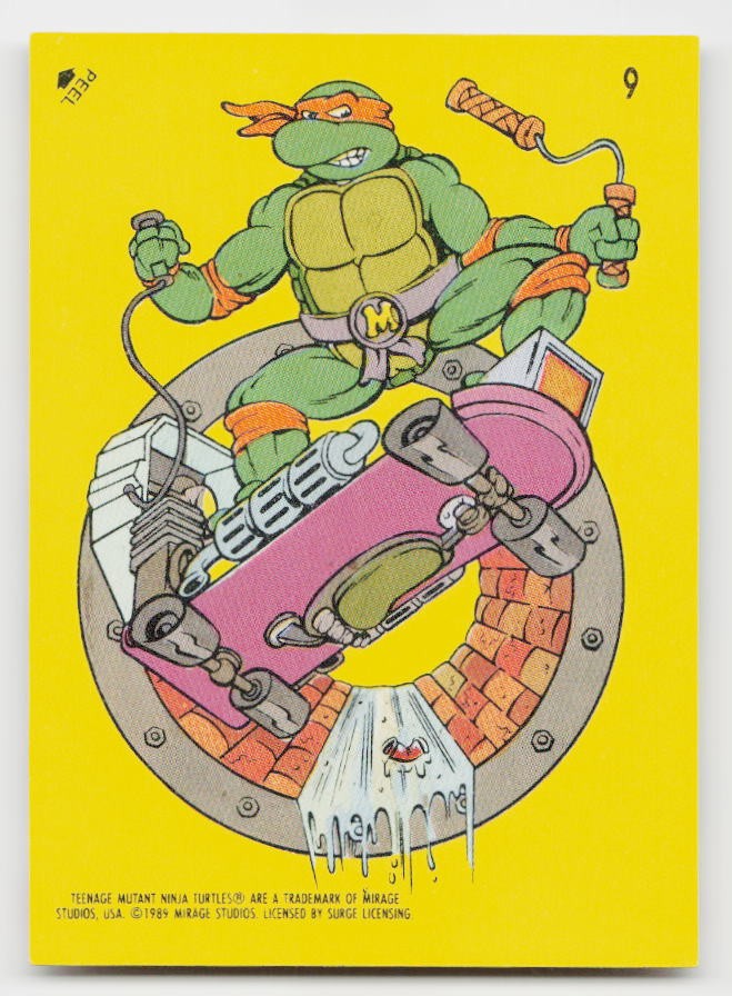 1989 Topps Teenage Mutant Ninja Turtles #9 Michaelangelo (Skateboard) Stickers