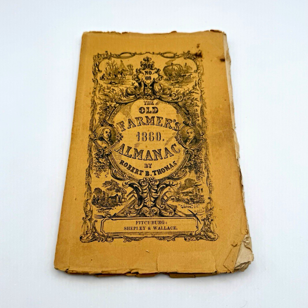The Old Farmer\'s Almanac 1860 by Robert B. Thomas Boston Booklet
