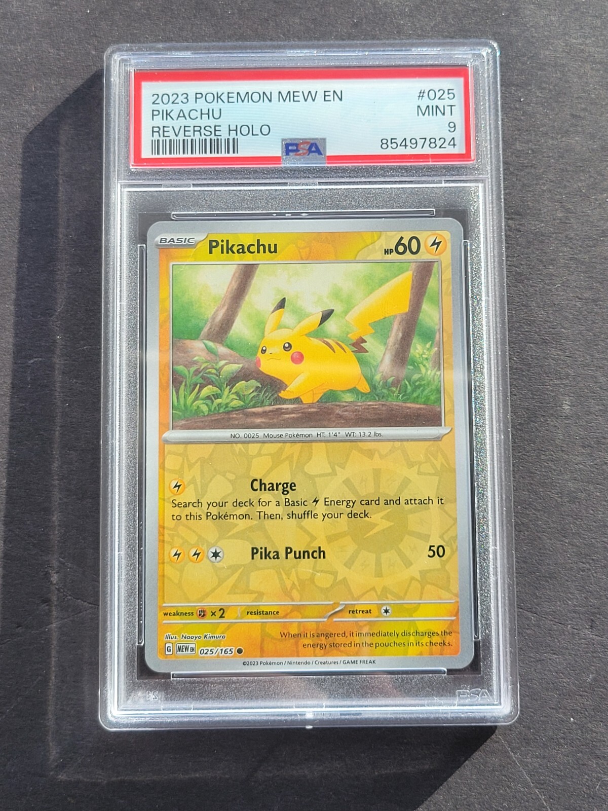 PSA 9 PIKACHU 025/165 - SCARLET & VIOLET 151 REVERSE HOLO ENGLISH - MINT