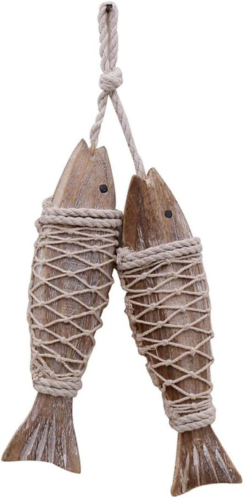 Antique Wood Fish Decor Ornament Wall Hanging Decorative Sculpture
