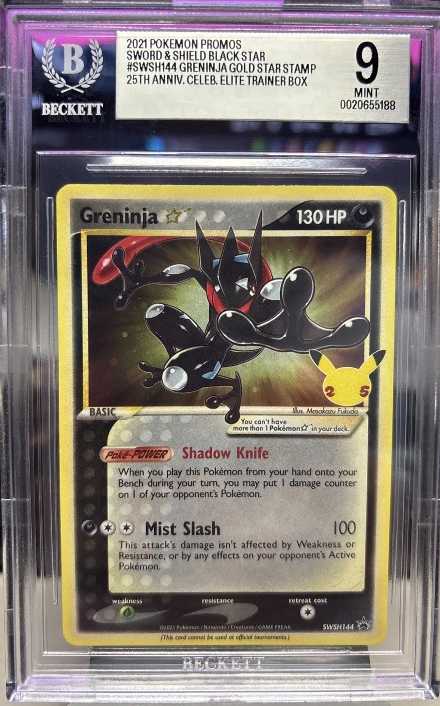 2021 Pokémon Promos Sword And Shield Blackstar Greninja Gold Stamp 