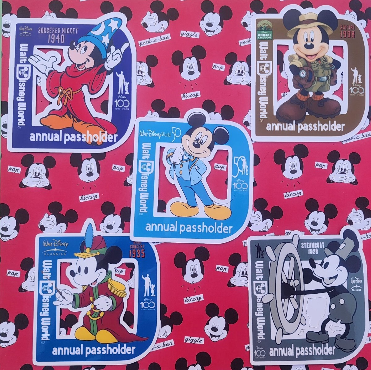   Walt Disney World Annual Passholder Magnets 2024  Set Of 5 Classic Mickey  
