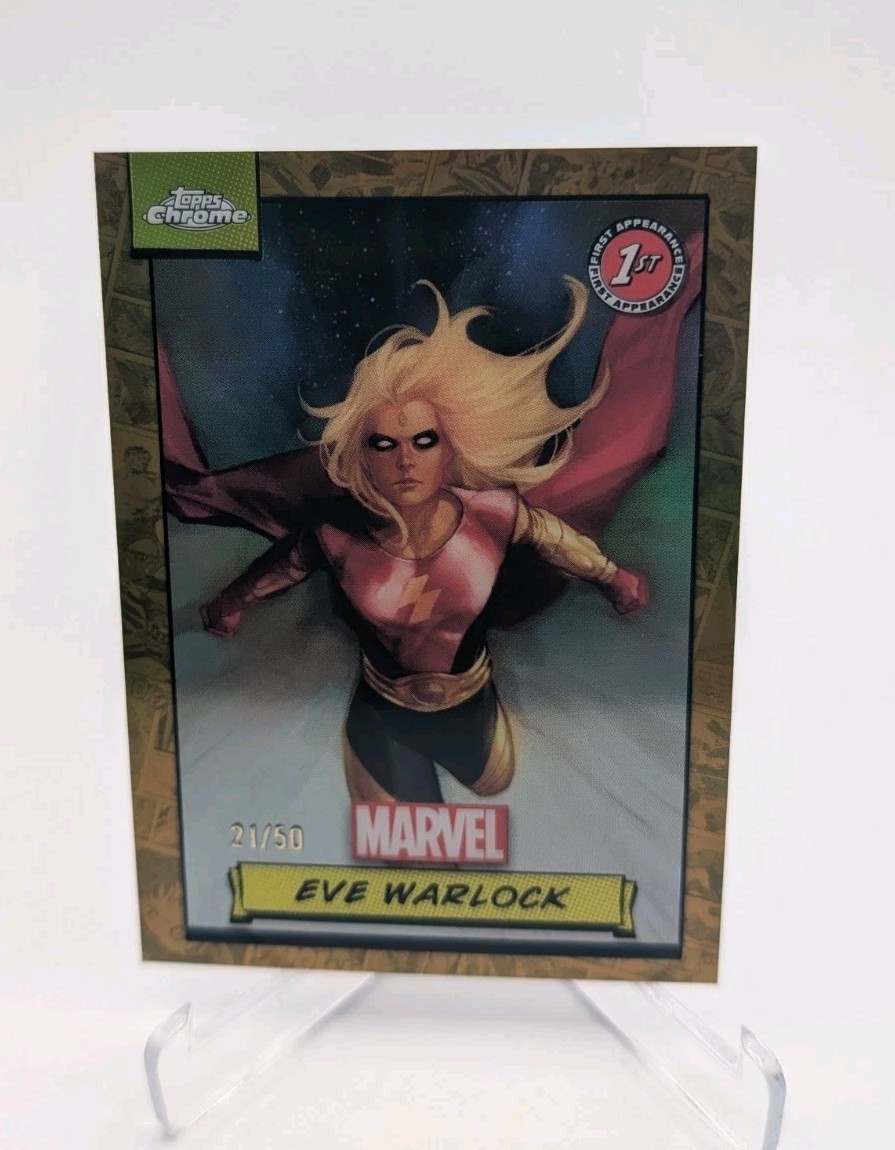 2024 Topps Chrome Marvel Eve Warlock Gold Refractor #/50 1ST APPEARANCE #97