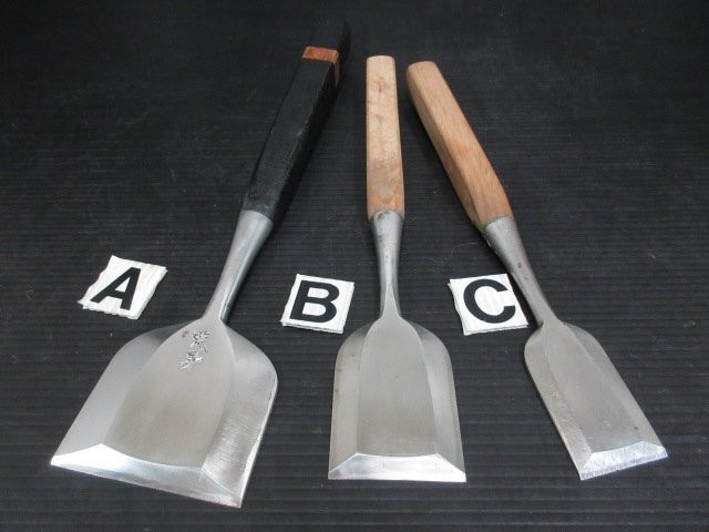 Ice carving chisels / 90mm, 60mm, 42mm   3 pieces in total