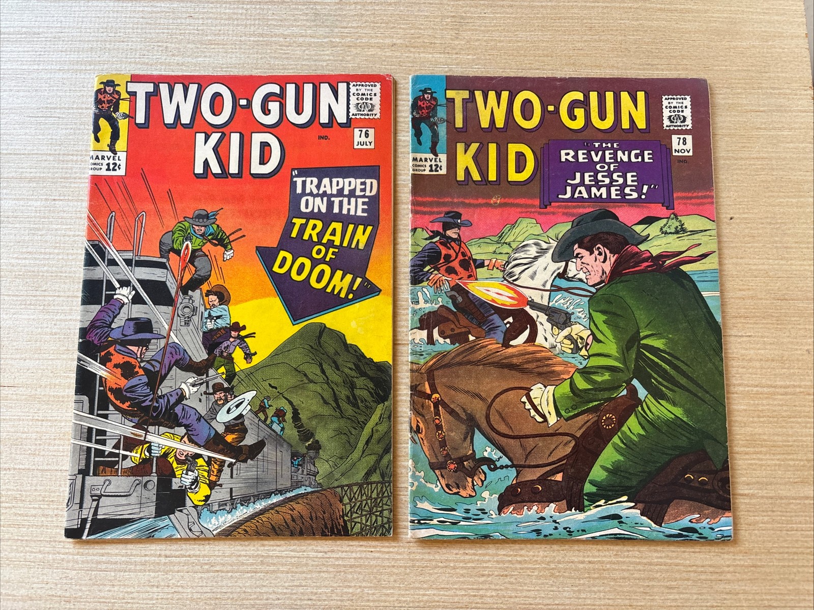 Two-Gun Kid #76 Fine, #78 VG Marvel Comics Vintage