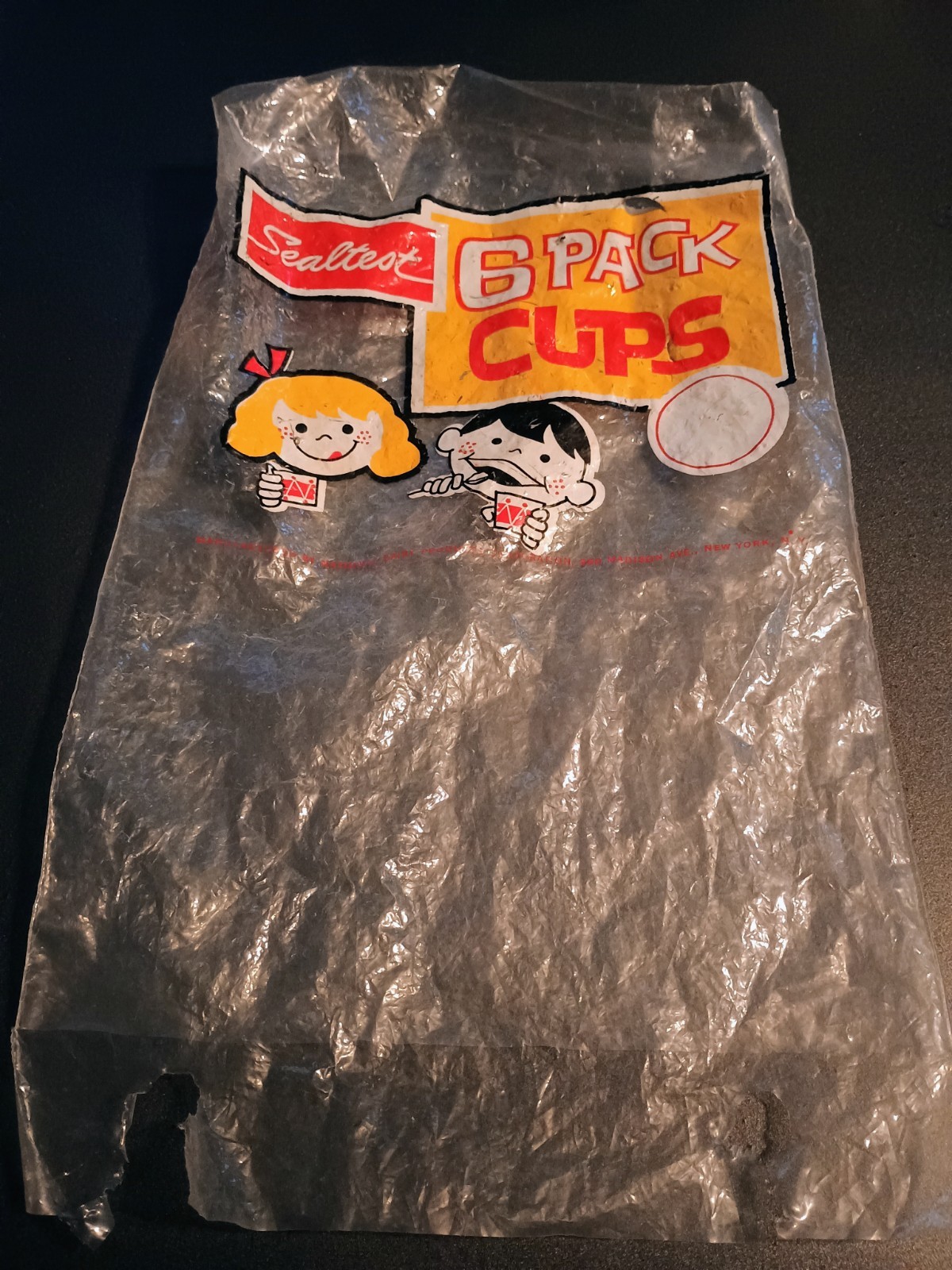 Vintage 1970's Sealtest Ice Cream 6 Pack empty Plastic Bag Packaging Seal Test