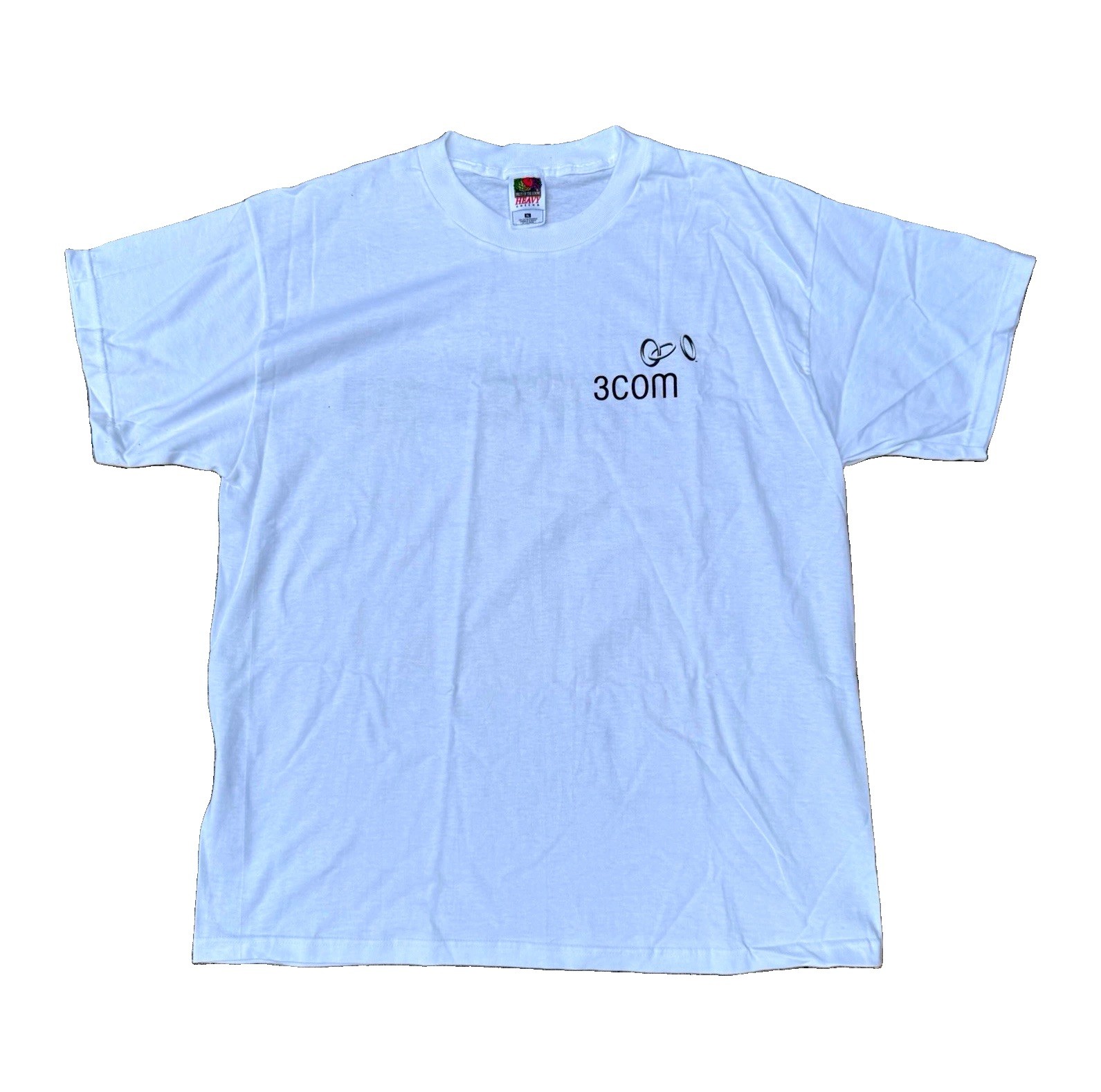 Vintage Heavy Cotton White 3Com Logo Promotional T-Shirt