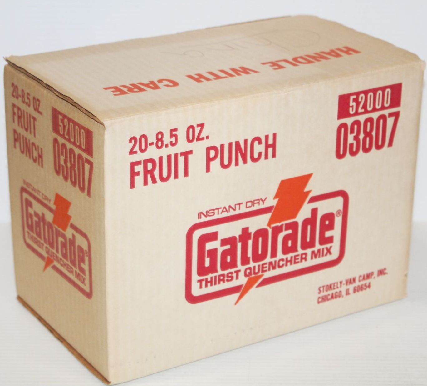 Vintage 1980s Gatorade Thirst Quencher 20x 8.5 oz Bottles Cardboard Box Stokely