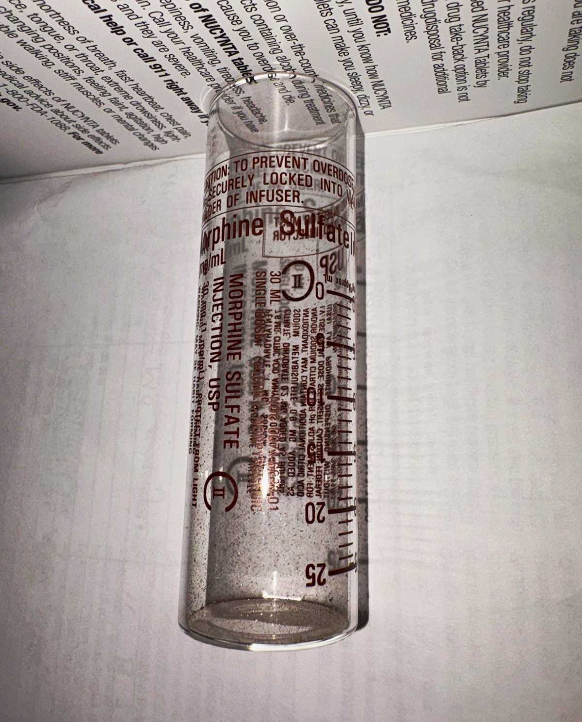 Vintage Empty Morphine Injection Vial Pharmaceutical Collectible Medicine Bottle
