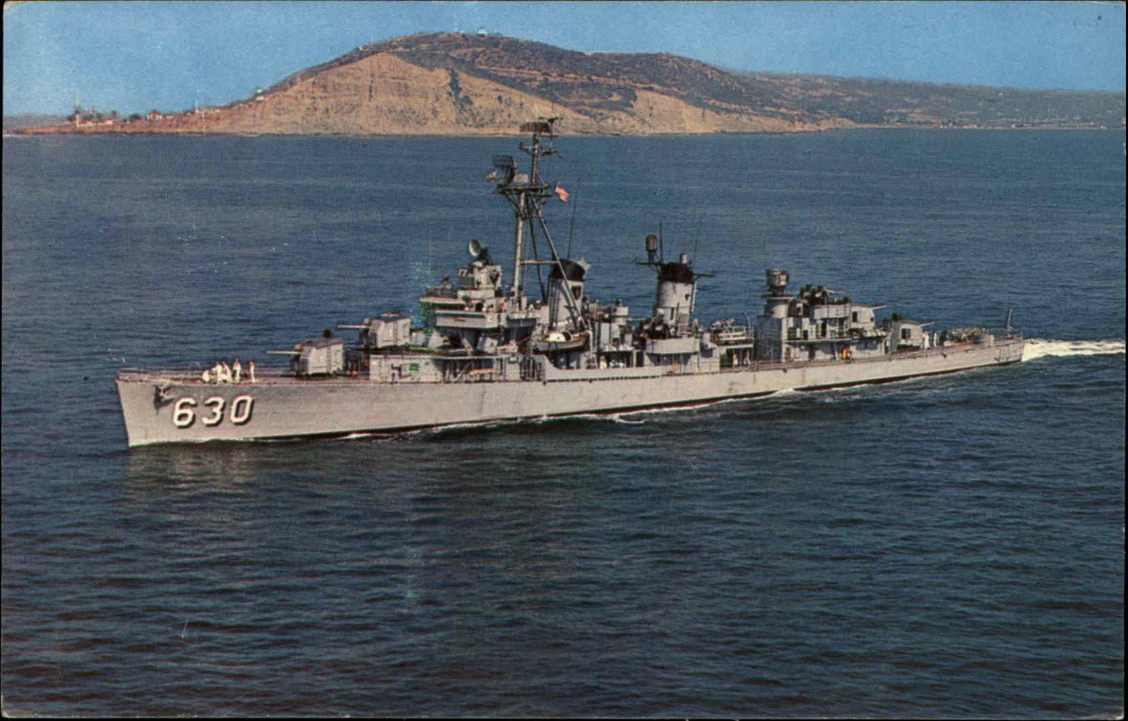 USS BRAINE Ship Cancel Destroyer DD630 c1950-60s Vintage Postcard