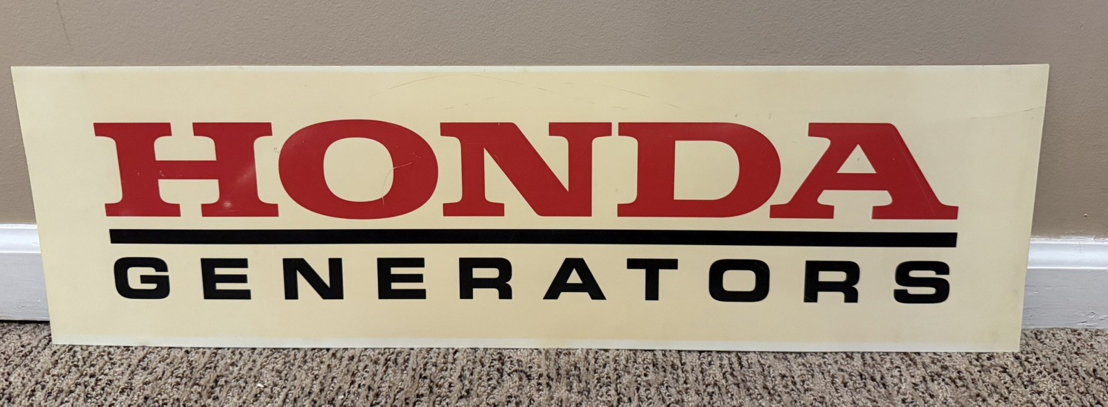 Vintage Honda Dealer Generators Sign Advertisement Plastic 26