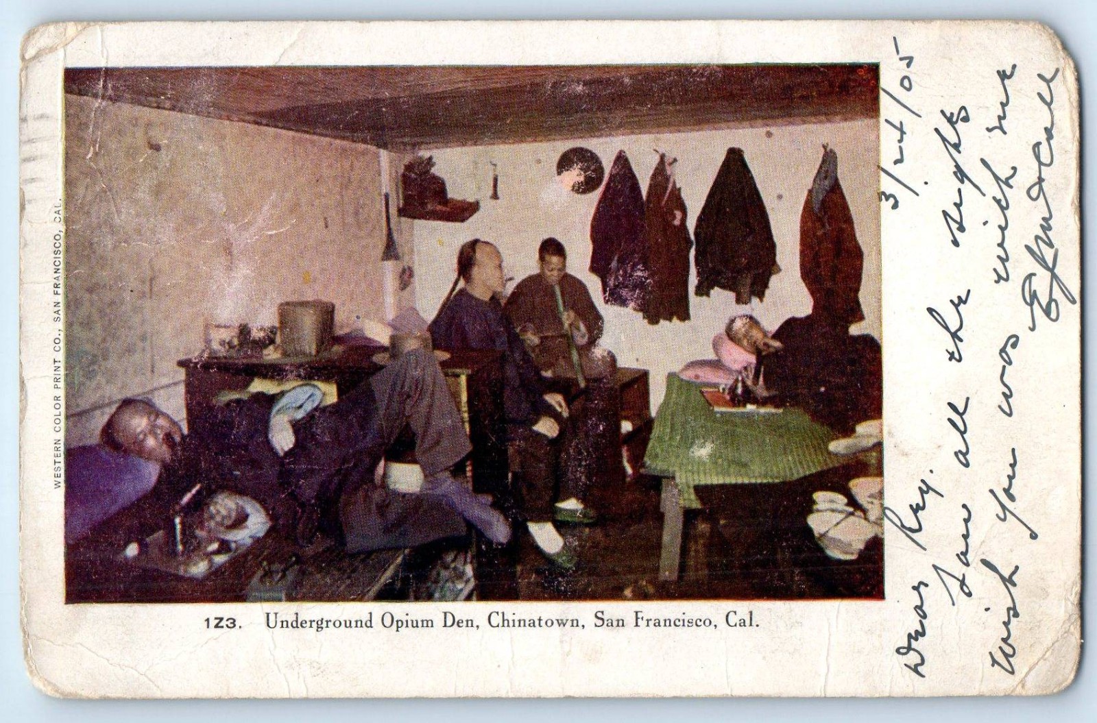 c1905 Underground Opium Den Chinatown San Francisco California CA Postcard
