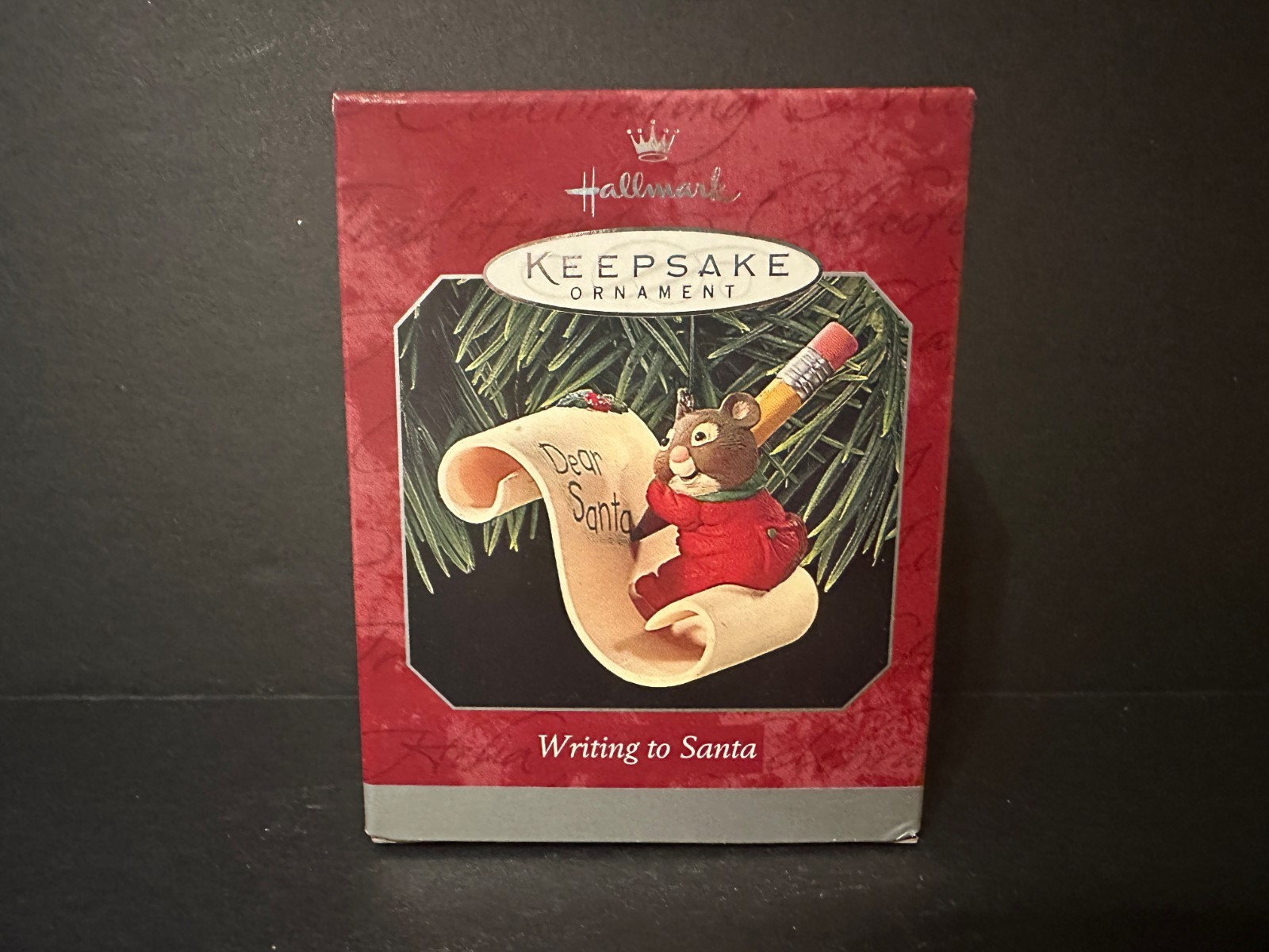 1998 Hallmark Writing to Santa Mouse Letter Keepsake Ornament