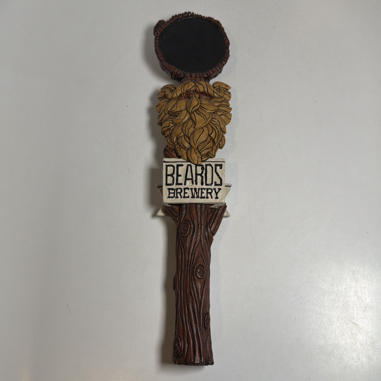 Rare HTF Beards Brewery Beer Tap Handle Bar Keg Man Cave Stick Tree & Sign 13”