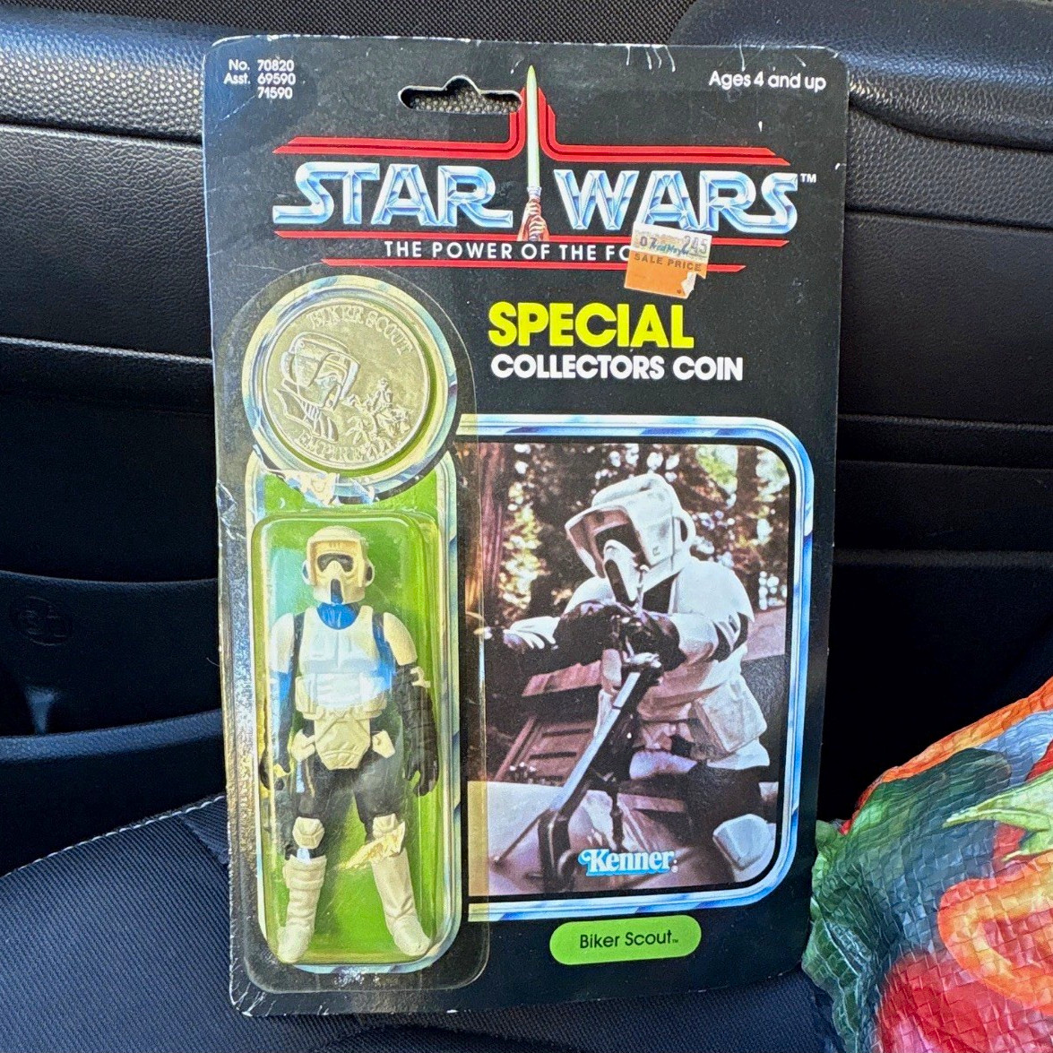 Vintage 1984 Kenner Star Wars POTF Biker Scout Action Figure w/ Coin Beauty