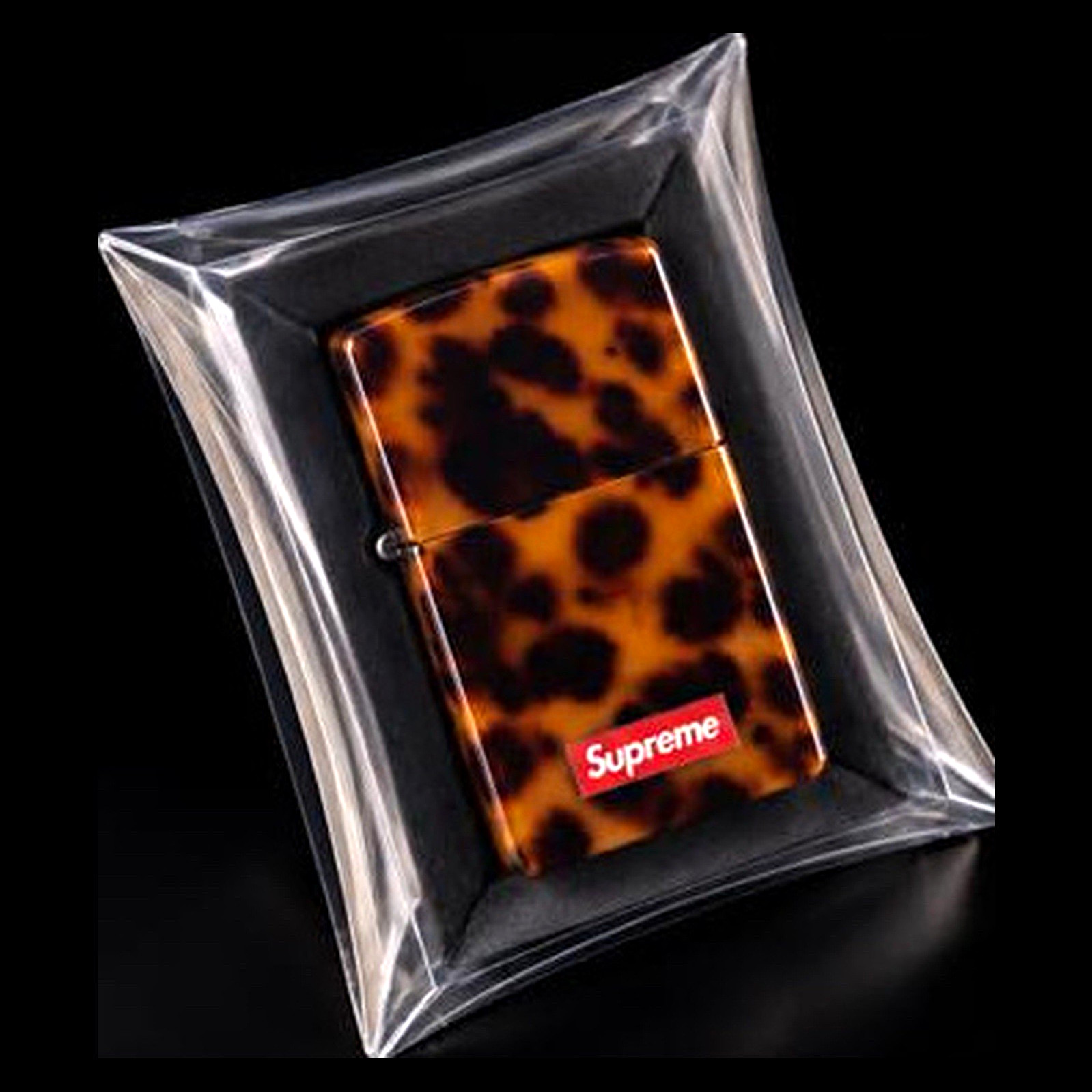 Supreme x Tsubota Pearl Hard Edge Lighter, Tortoise Brown/Black Sealed Brand New