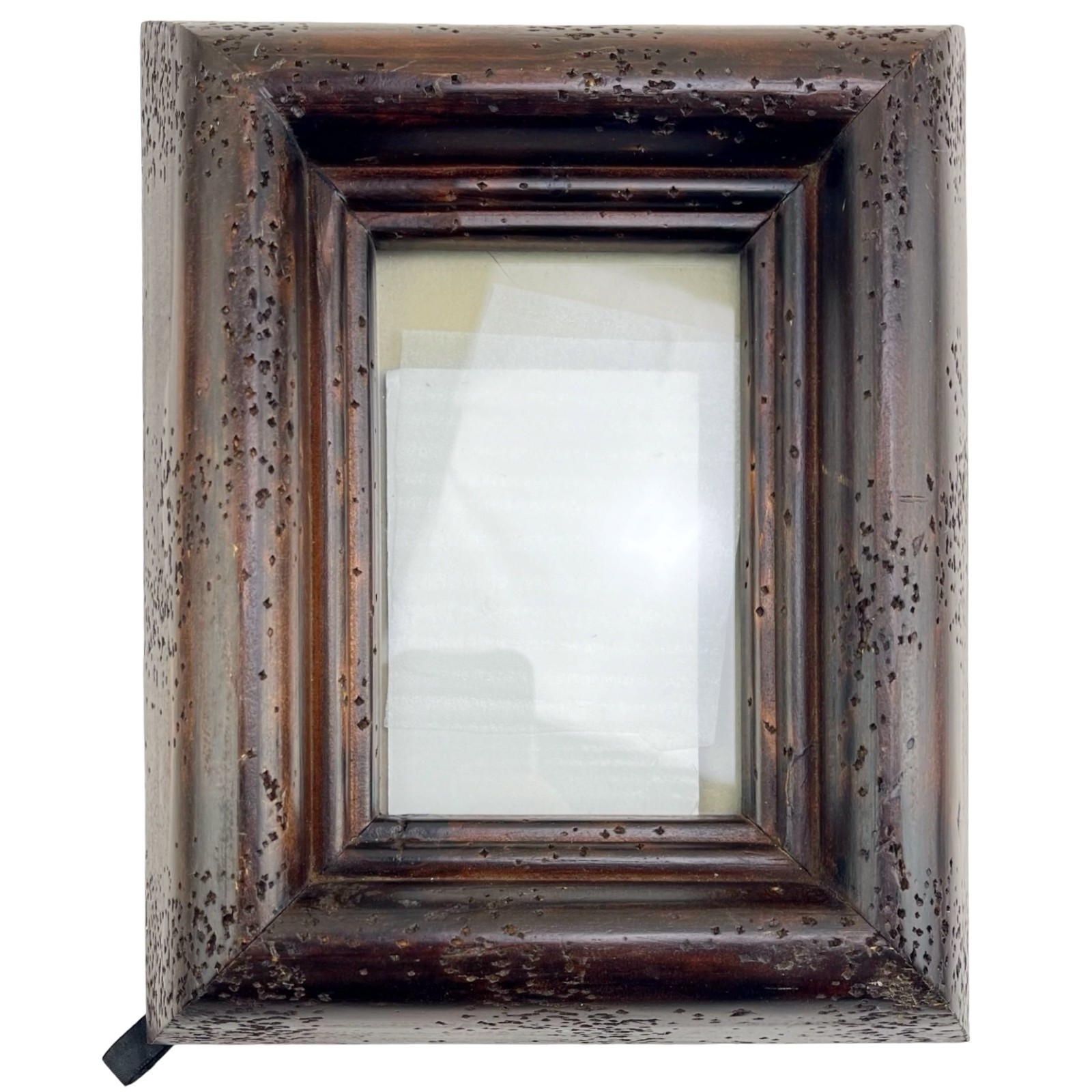 Rustic Wormwood Picture Photo Frame Wood Distressed Dark Brown Wide Chunky 4\