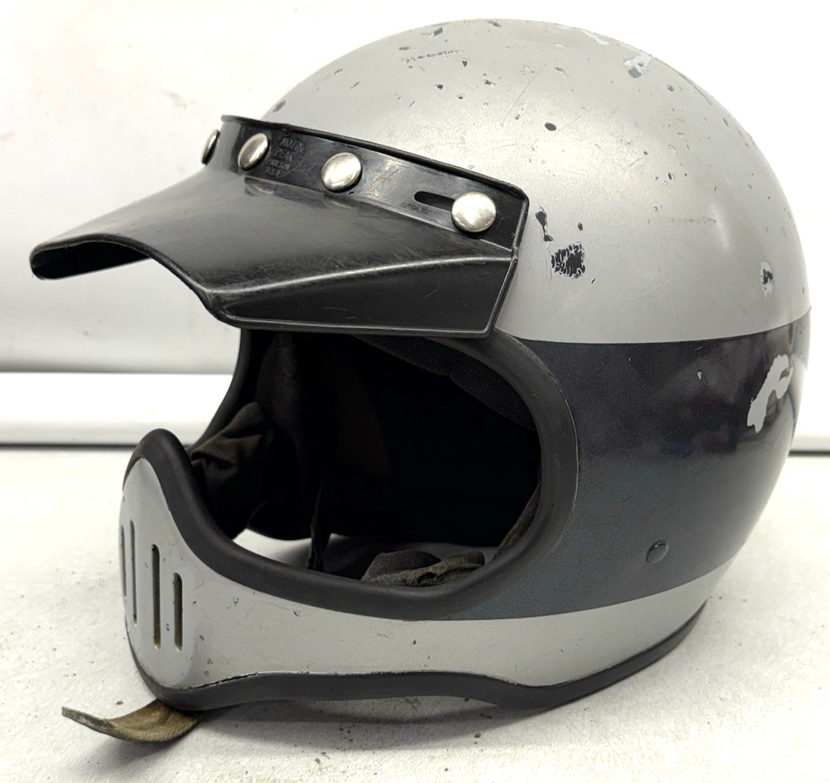 Vintage Old School Simpson ? Full Face Dirt Bike Motorcycle Helmet w Visor Decor
