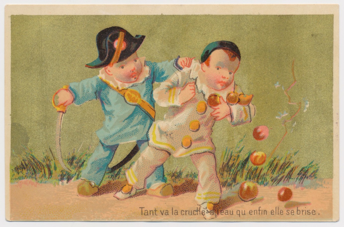 Small Boys Playing Pirates - Victorian Trade Card 1890s