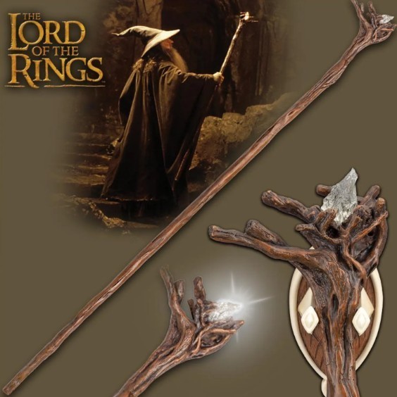 The Staff of Gandalf White & Staff of Saruman Black From LOTR Both Together