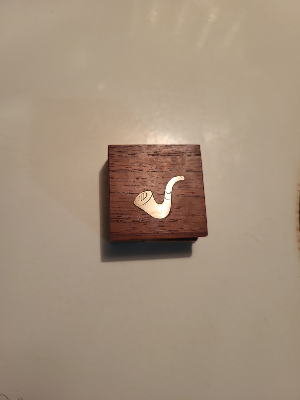 Vintage Mid Century Modern Dansk Teak With Inlaid Pipe Matchbox holder