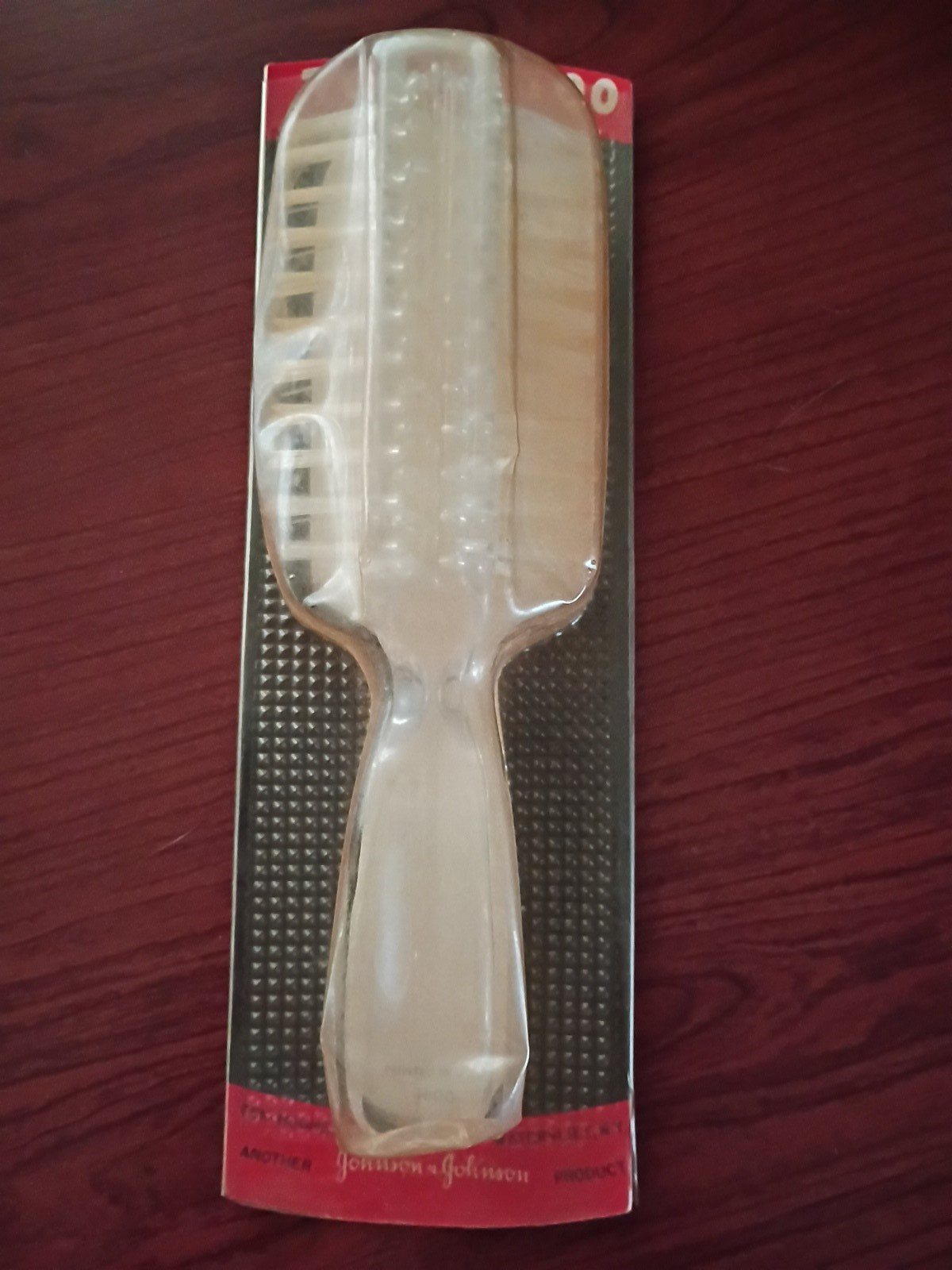 Rare Vintage Tek Hughes Hairbrush By Johnson & Johnson- Genuine Nylon Bristles