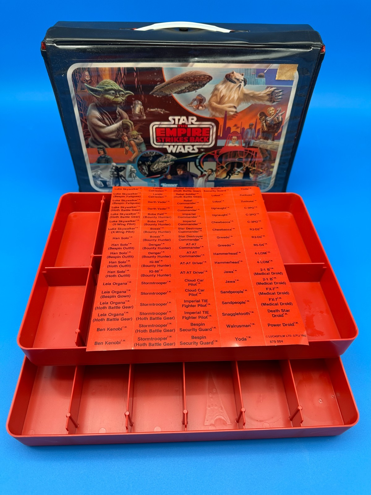 1982 Kenner Star Wars Empire ESB Vinyl Carrying Case w/Red Trays Yoda Wampa