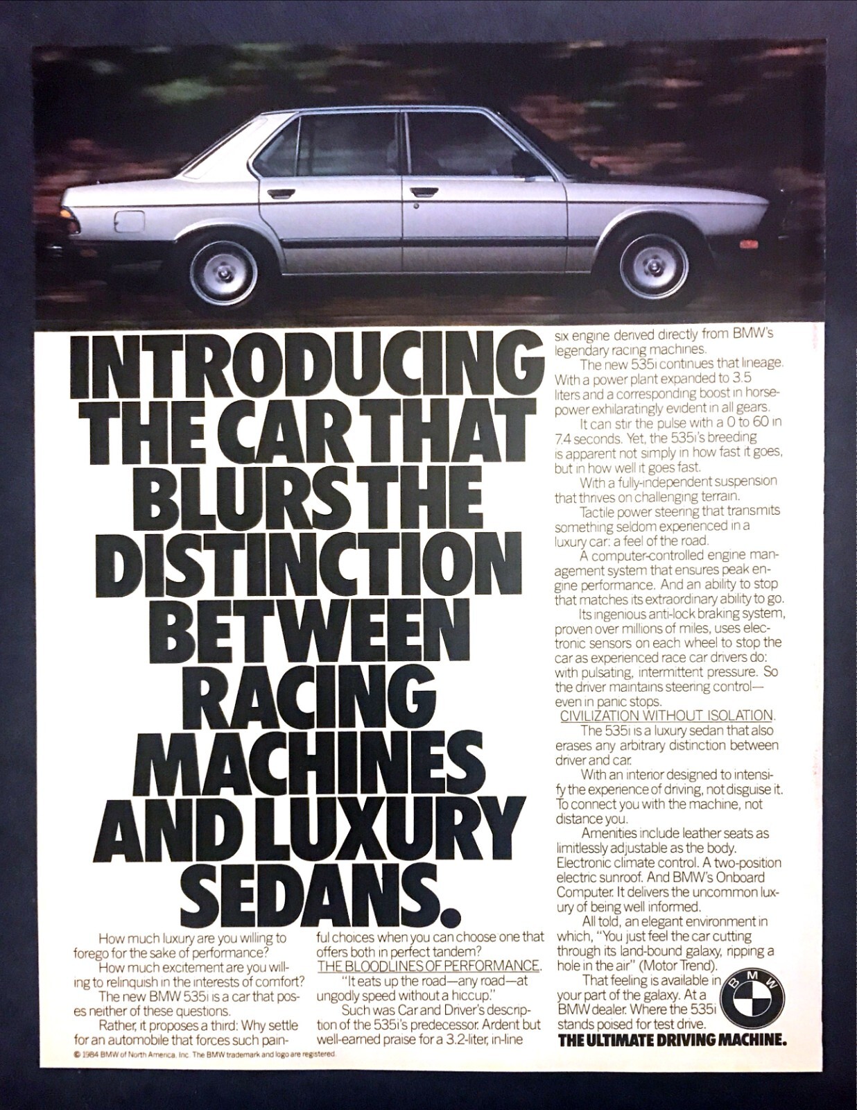 1985 BMW 535i Luxury Sports Sedan photo 