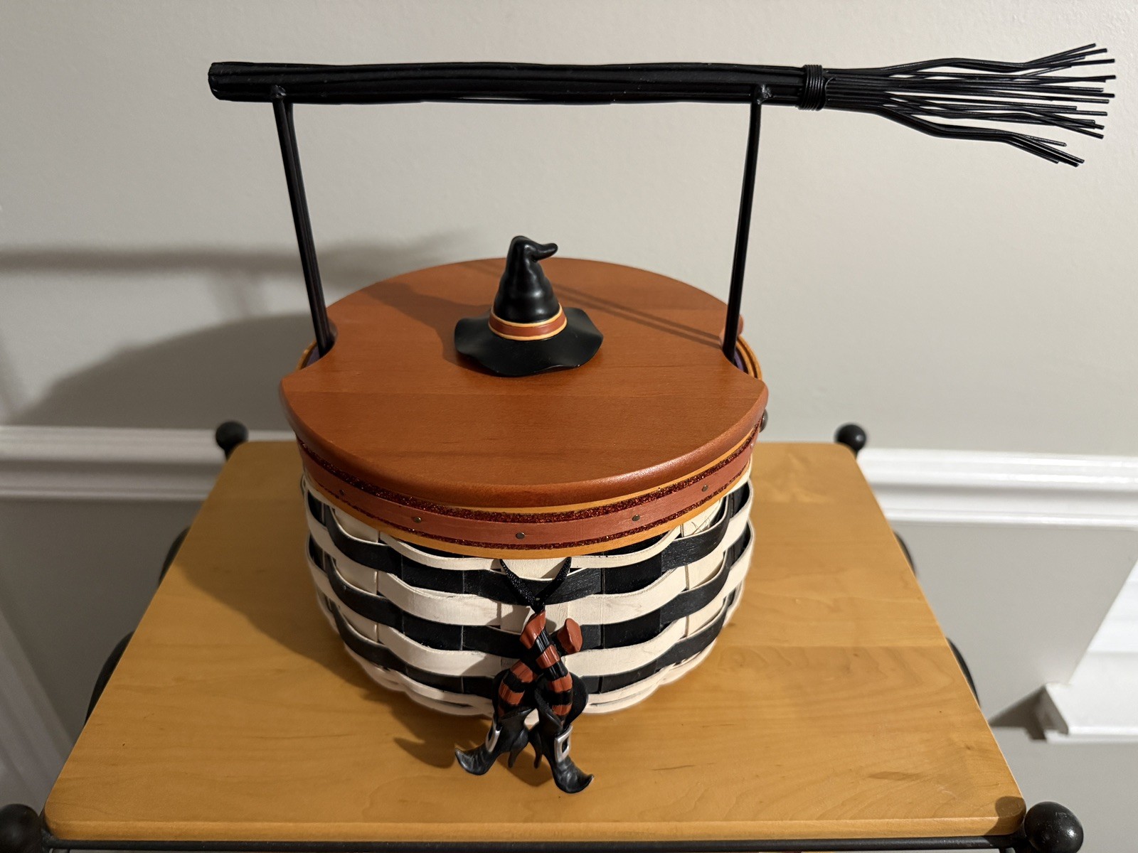 Longaberger 2013 Wicked Witch Basket - Metal Broom Handle & Witch Boots Tie On