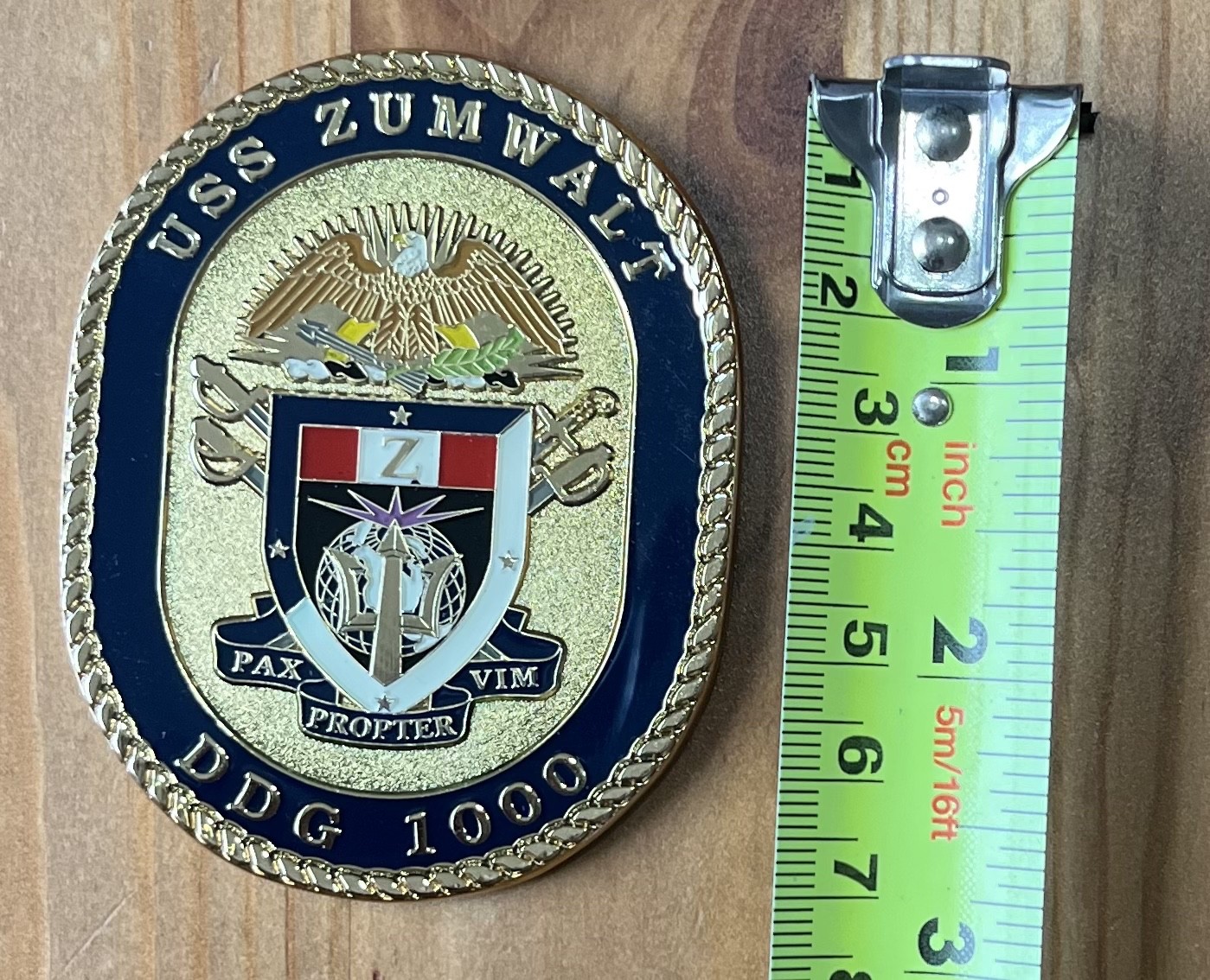 USS Zumwalt DDG 1000 Large Challenge Coin
