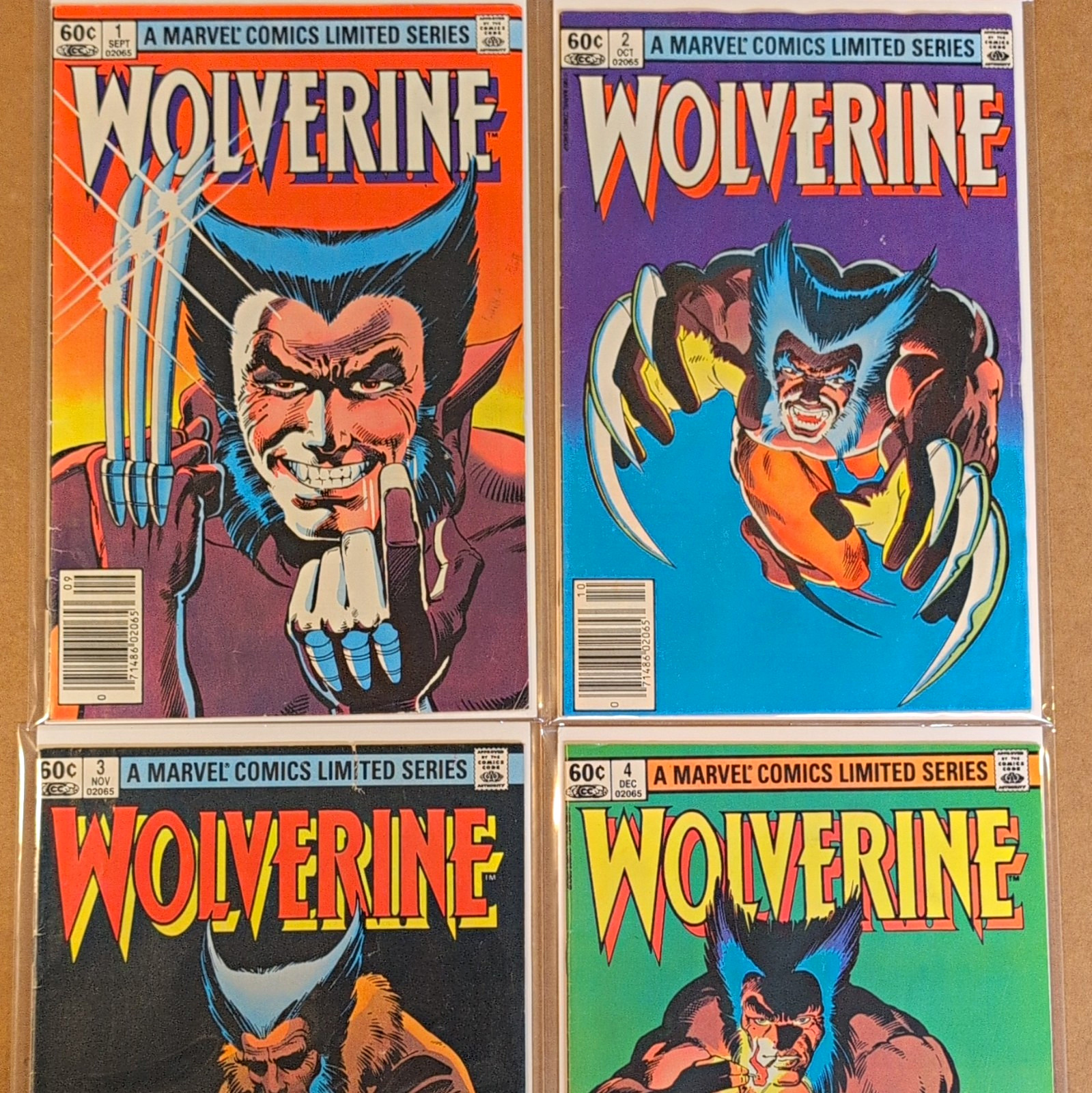 Marvel Comics Wolverine Limited Series Comic Lot #1-4 (1982) Claremont/Miller