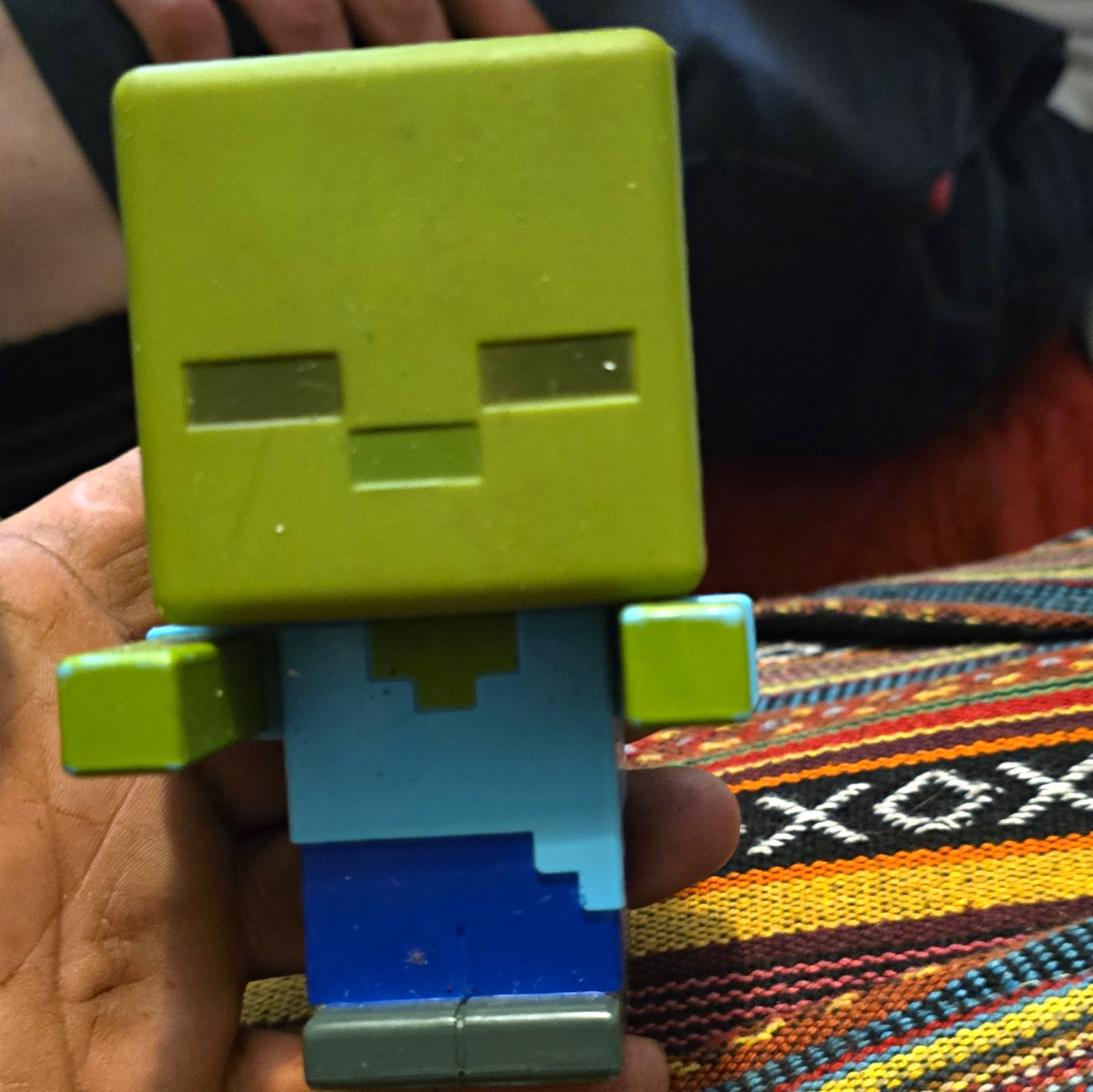 Mattel Minecraft Zombie Block Figure FLW12 Green/Blue/Gray Plastic 2017