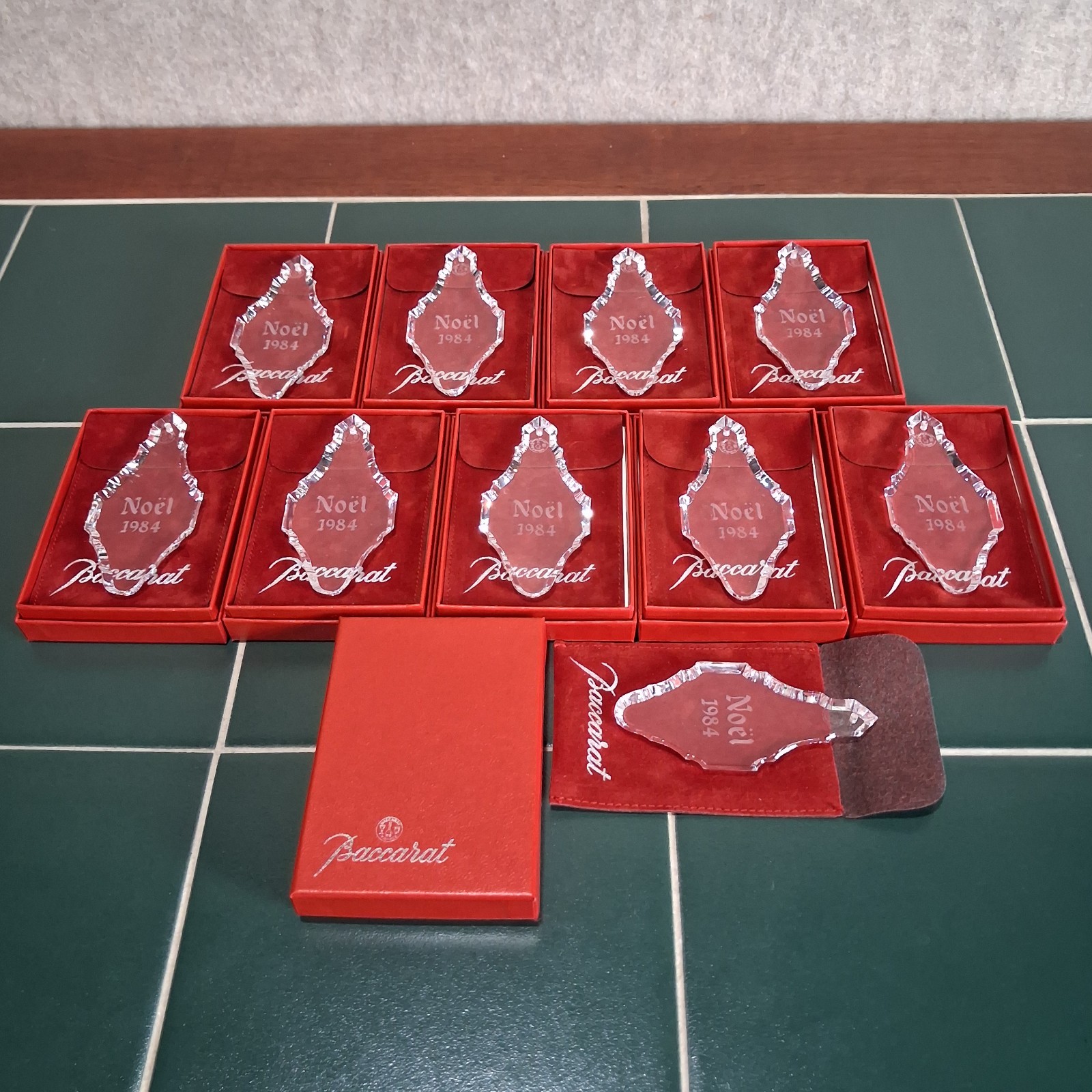Baccarat Crystal Christmas Ornaments Noel 1984 Lot Of 10 Excellent Condition