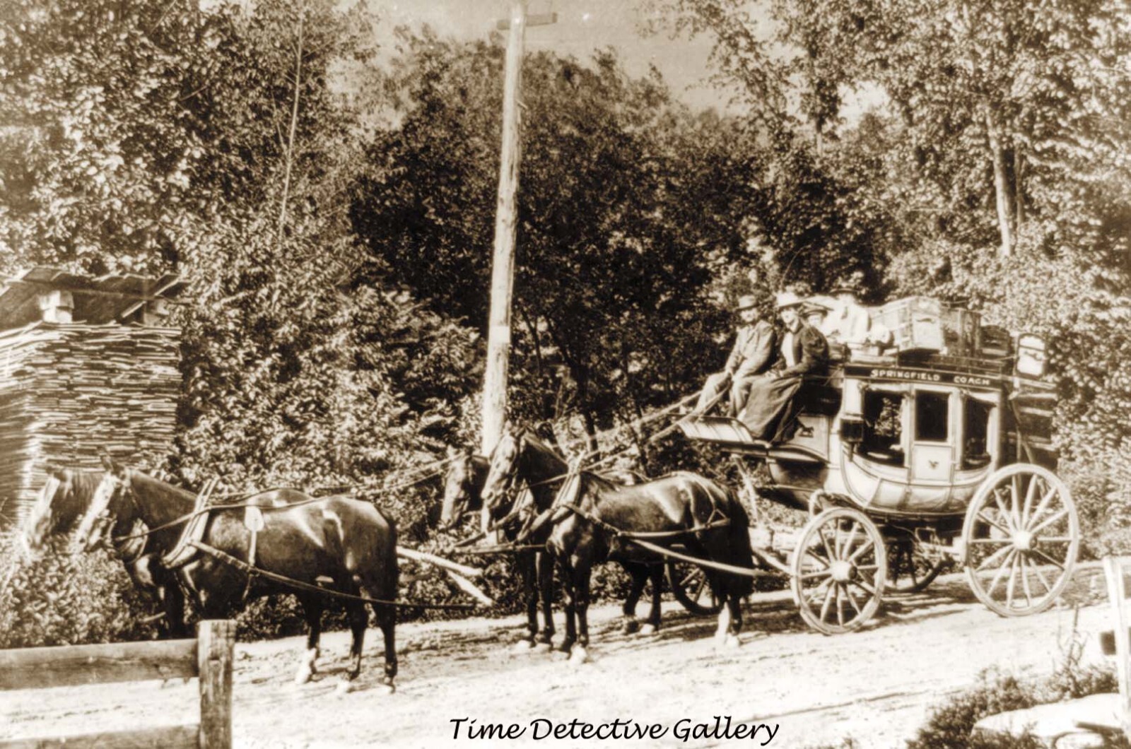 Stagecoach Running Between New Hampshire & Vermont -1907- Historic Photo Print